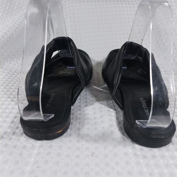 MARC FISHER! BLACK GENUINE LEATHER POINTY TOE, MID STRAP SLIP-ON FLATS! SZ 6.5M - Picture 8 of 10